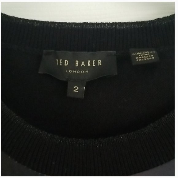Ted Baker Bracha Waterfall black sweater top blouse size 2 nwot - Picture 13 of 14